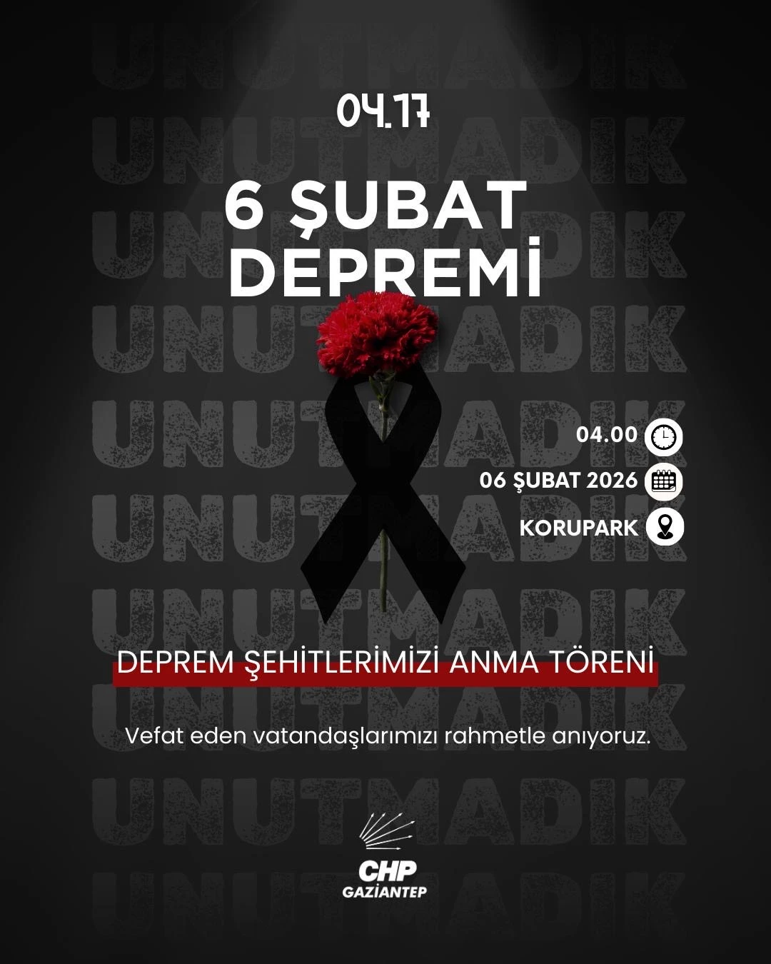  6 Şubat&rsquo; ta Emre apartmanı yerinde yapacağımız anma programımız.