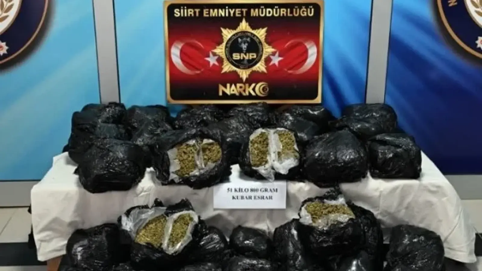 51 kilo 800 gram esrar ele geçirildi
