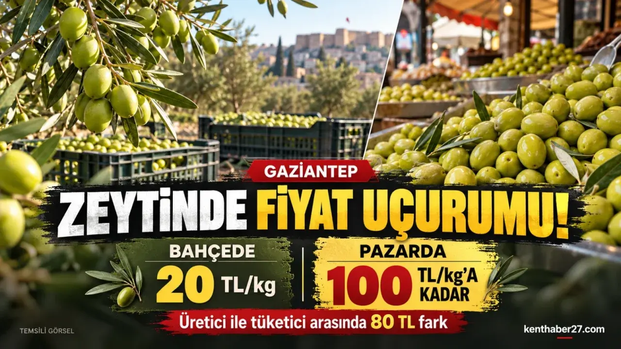 Gaziantep’te zeytinin fiyat yolculuğu: Bahçede 20, pazarda 100 TL