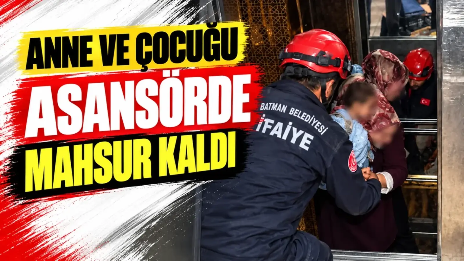 Anne ve çocuğu asansörde mahsur kaldı