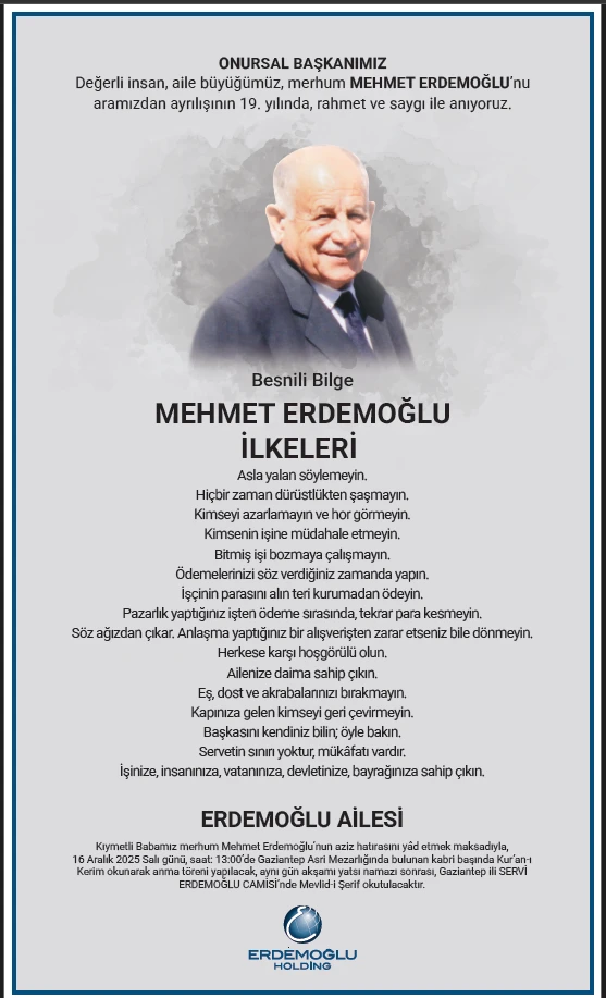 Erdemoğlu, vefatının 18. yılında mezarı başında anıldı