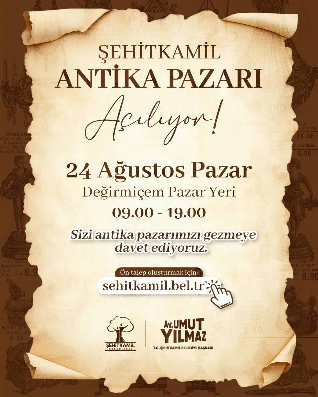 YILMAZ’DAN ŞEHİTKAMİL ANTİKA PAZARI’NA DAVET