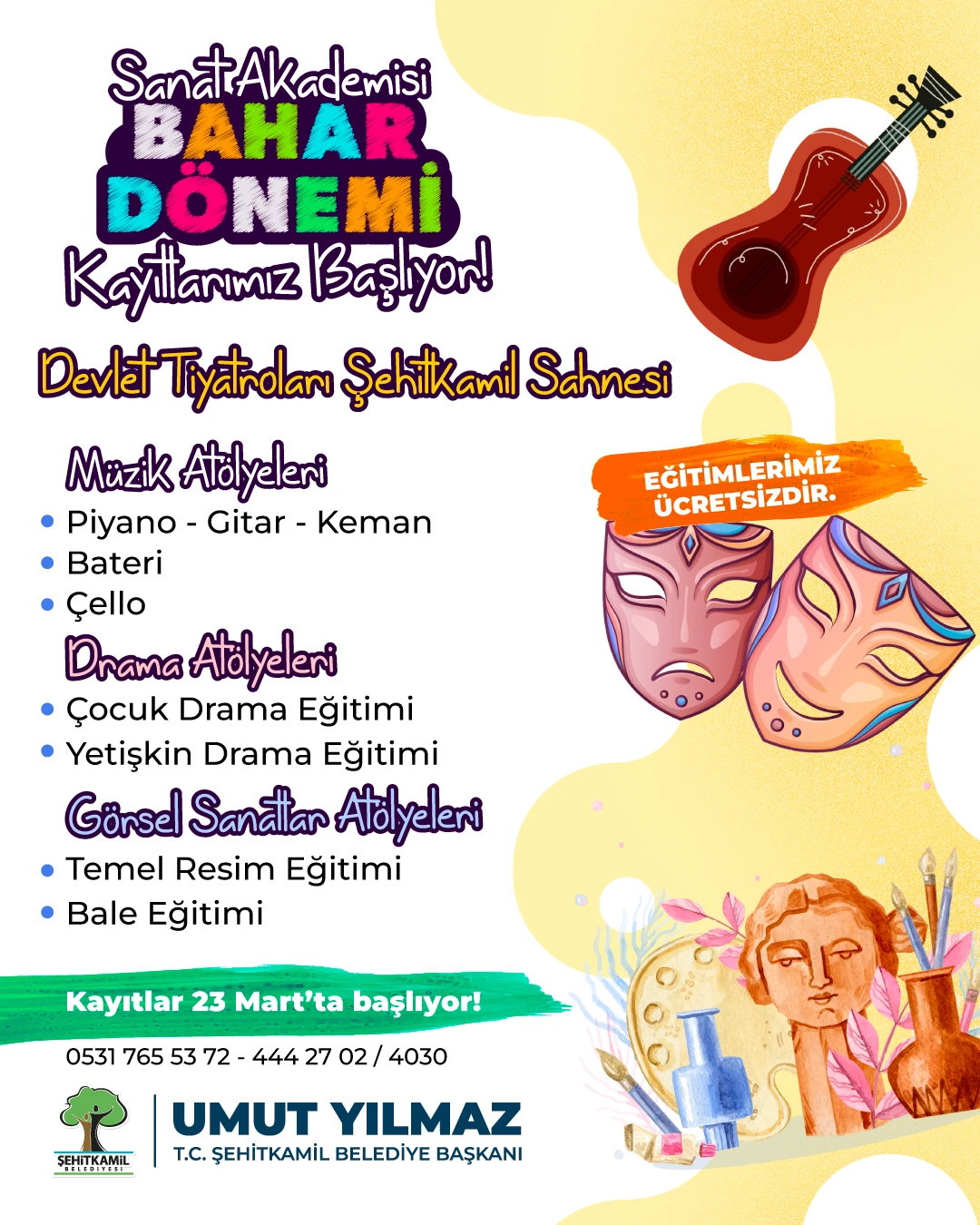 YILMAZ: &ldquo;ŞEHİTKAMİL&rsquo;DE BU BAHAR SANATLA GE&Ccedil;ECEK&rdquo;