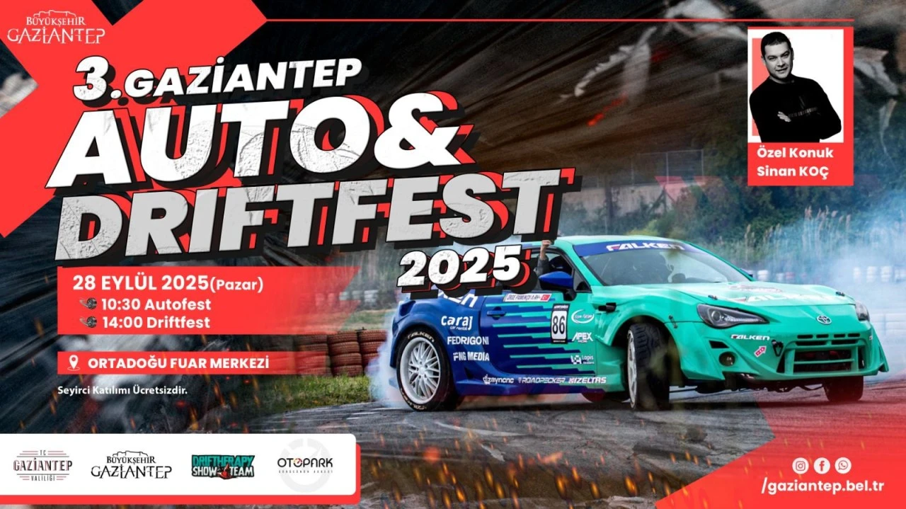 GAZİANTEP’TE AUTO VE DRİFT FEST 2025 HEYECANI BAŞLIYOR