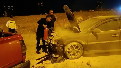 Siirt Çevre Yolu’nda Otomobil Yangını