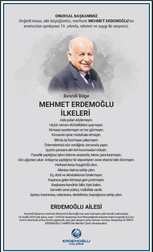 Erdemoğlu, vefatının 19. yılında mezarı başında anıldı