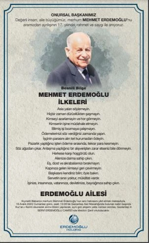 MEHMET ERDEMOĞLU Saygıyla Minnetle Anıyoruz