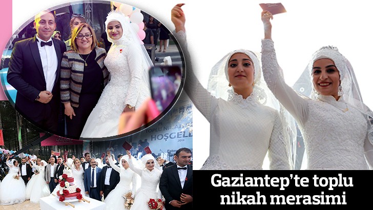 Gaziantep’te toplu nikah merasimi 