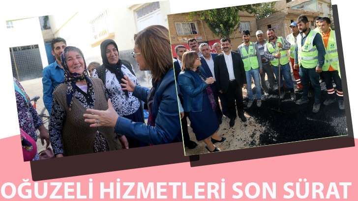 Fatma Şahin Oğuzeli'ndeki asfalt çalışmalarını inceledi 