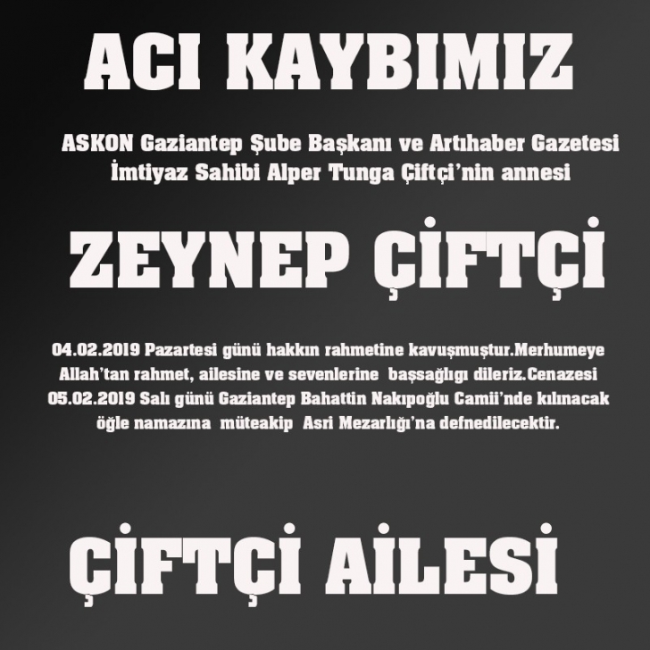 Acı kaybımız