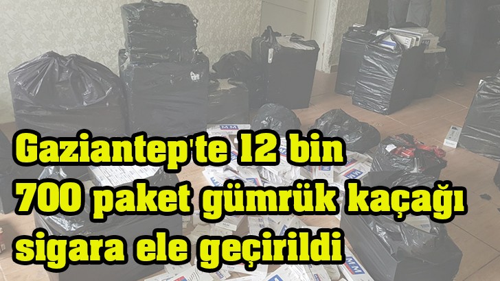 Gaziantep'te 12 bin 700 paket gümrük kaçağı sigara ele geçirildi 
