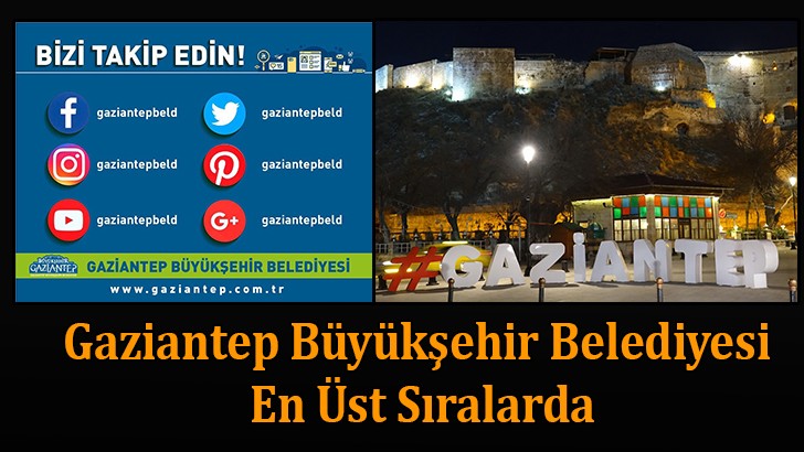 Gaziantep Büyükşehir Belediyesi en üst sıralarda