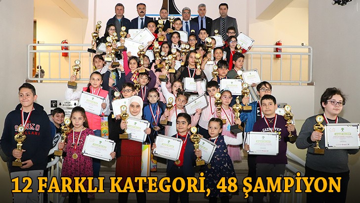 12 farklı kategoride 48 şampiyon ödül aldı