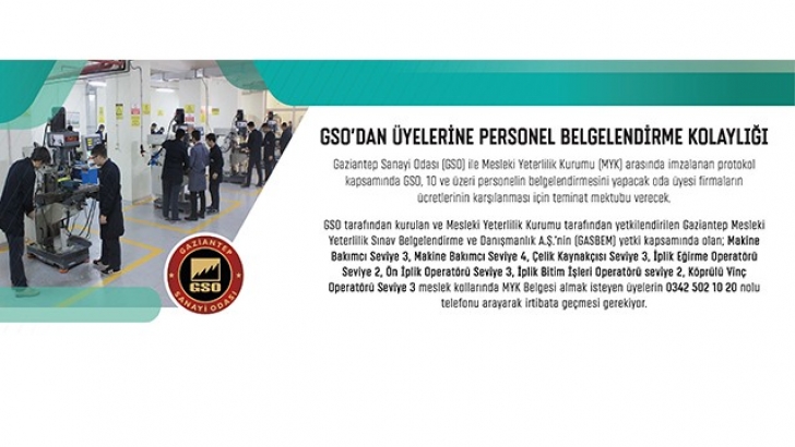 GSO’dan Üyelerine Personel Belgelendirme Kolaylığı