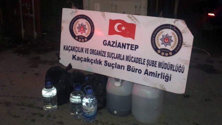 Gaziantep'te 95 Litre Daha Sahte Alkol Yakalandı