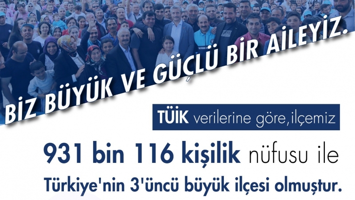 TÜRKİYE’NİN 3. BÜYÜK İLÇESİ ŞAHİNBEY